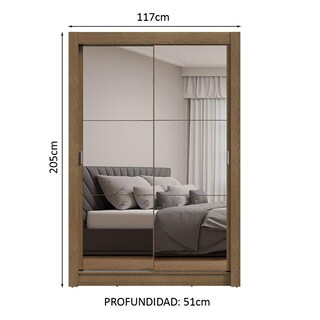 Foto 3 | Ropero Closet Madesa Milano 2 Puertas 2 Espejos Mm