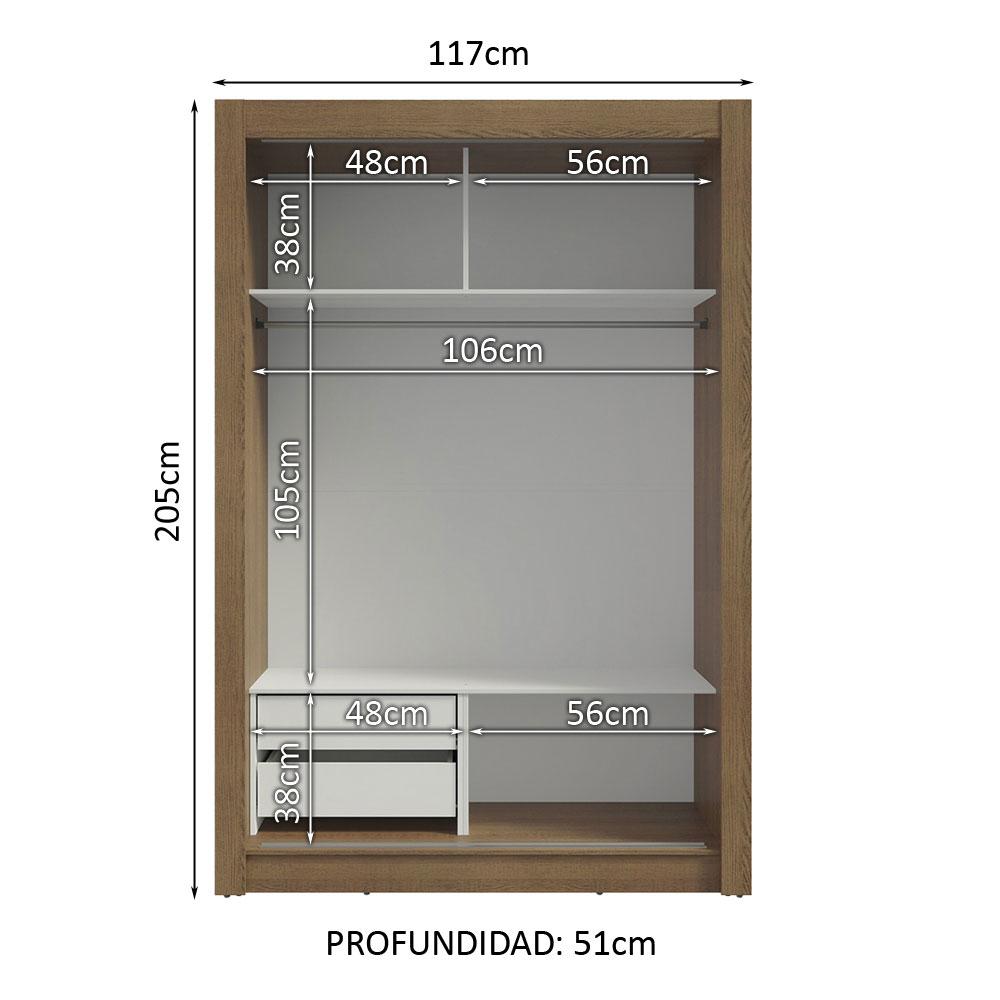 Foto 5 pulgar | Ropero Closet Madesa Vivare 2 Puertas Mm