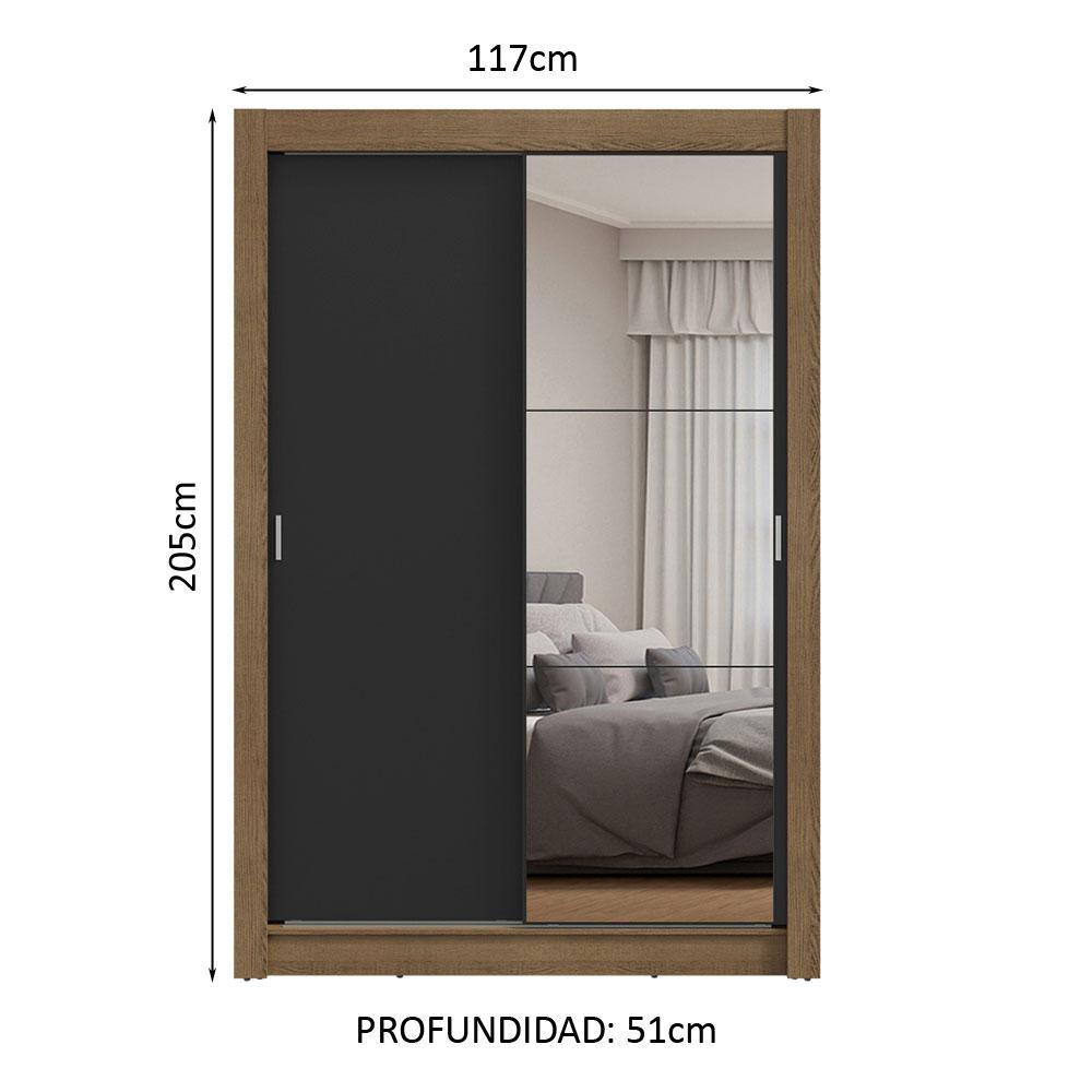 Foto 4 pulgar | Ropero Closet Madesa Milano 2 Puertas 1 Espejo Mn