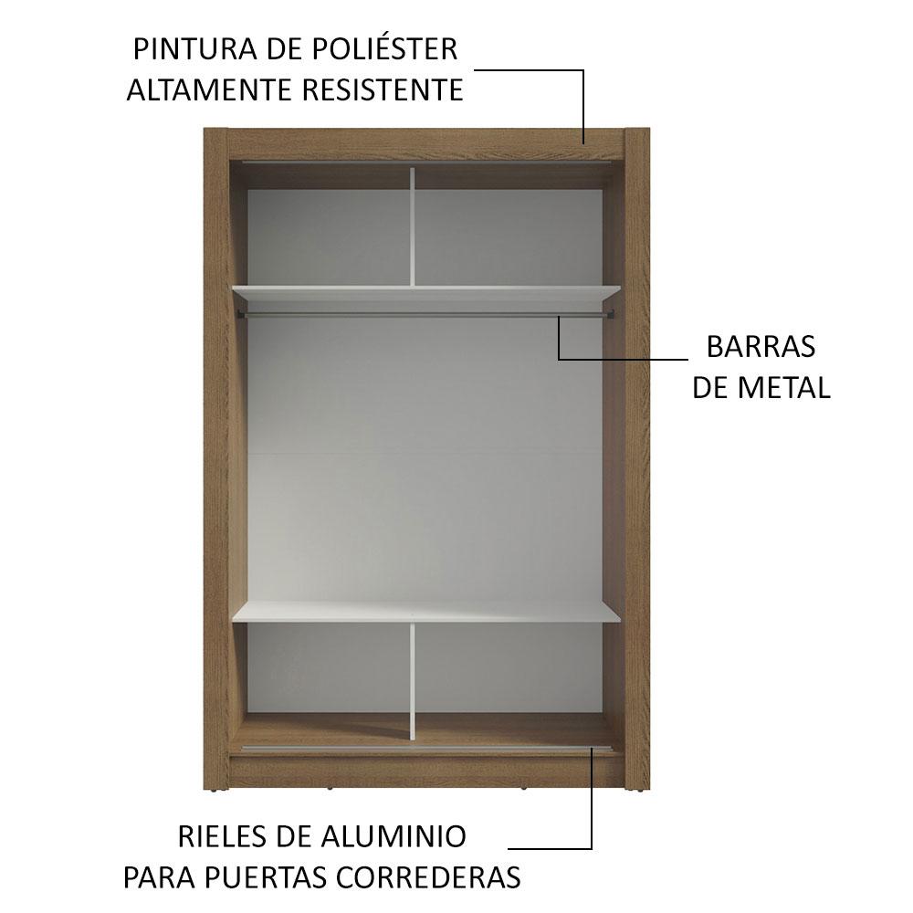 Foto 7 pulgar | Ropero Closet Madesa Milano 2 Puertas 1 Espejo Mn