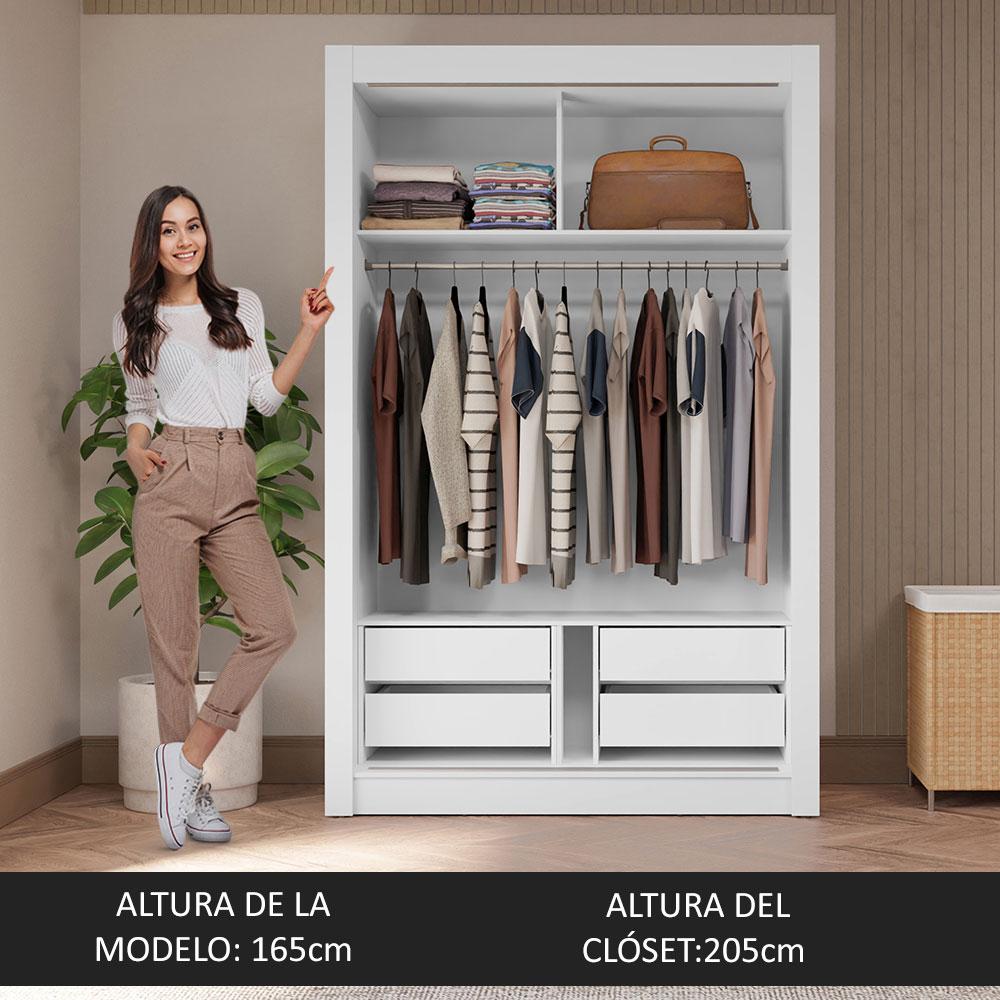 Foto 5 | Ropero Closet Madesa Vivare Plus 2 Puertas 1 Espejo Bn