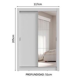 Foto 3 | Ropero Closet Madesa Vivare Plus 2 Puertas 1 Espejo Bb