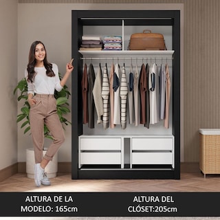 Foto 5 | Ropero Closet Madesa Vivare Plus 2 Puertas 2 Espejos Nn