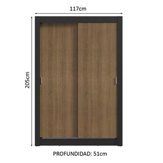 Foto 3 | Ropero Closet Madesa Milano 2 Puertas Nm
