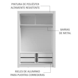 Foto 6 | Ropero Closet Madesa Vivare Plus 2 Puertas Bb