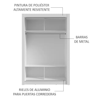 Foto 6 | Ropero Closet Madesa Milano 2 Puertas Bn