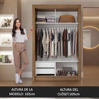 Foto 5 | Ropero Closet Madesa Vivare 2 Puertas 1 Espejo Mb