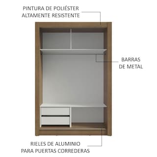 Foto 6 | Ropero Closet Madesa Vivare 2 Puertas 1 Espejo Mb