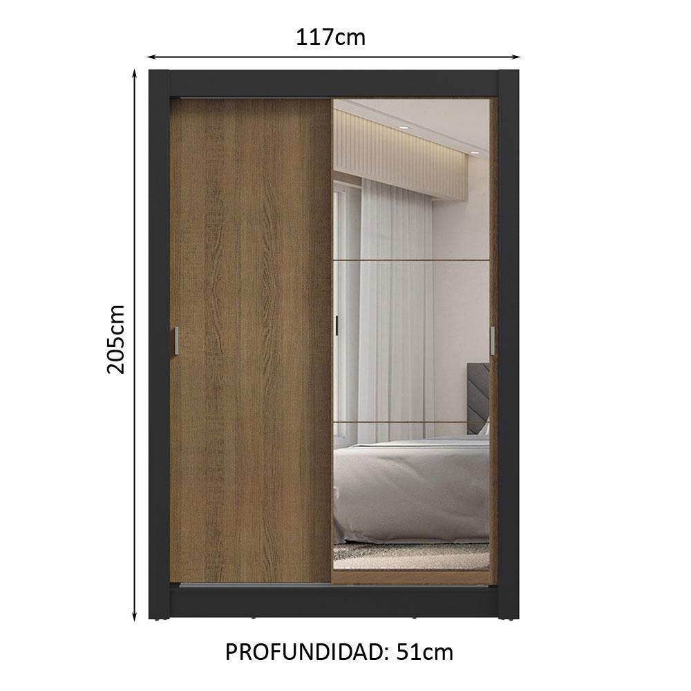 Foto 4 pulgar | Ropero Closet Madesa Vivare 2 Puertas 1 Espejo Nm