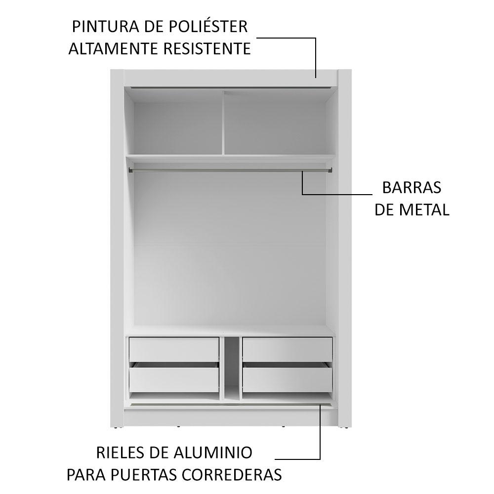 Foto 7 pulgar | Ropero Closet Madesa Vivare Plus 2 Puertas Bn