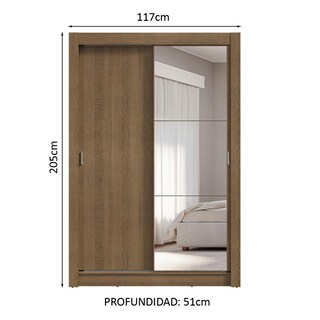 Foto 3 | Ropero Closet Madesa Vivare Plus 2 Puertas 1 Espejo Mm