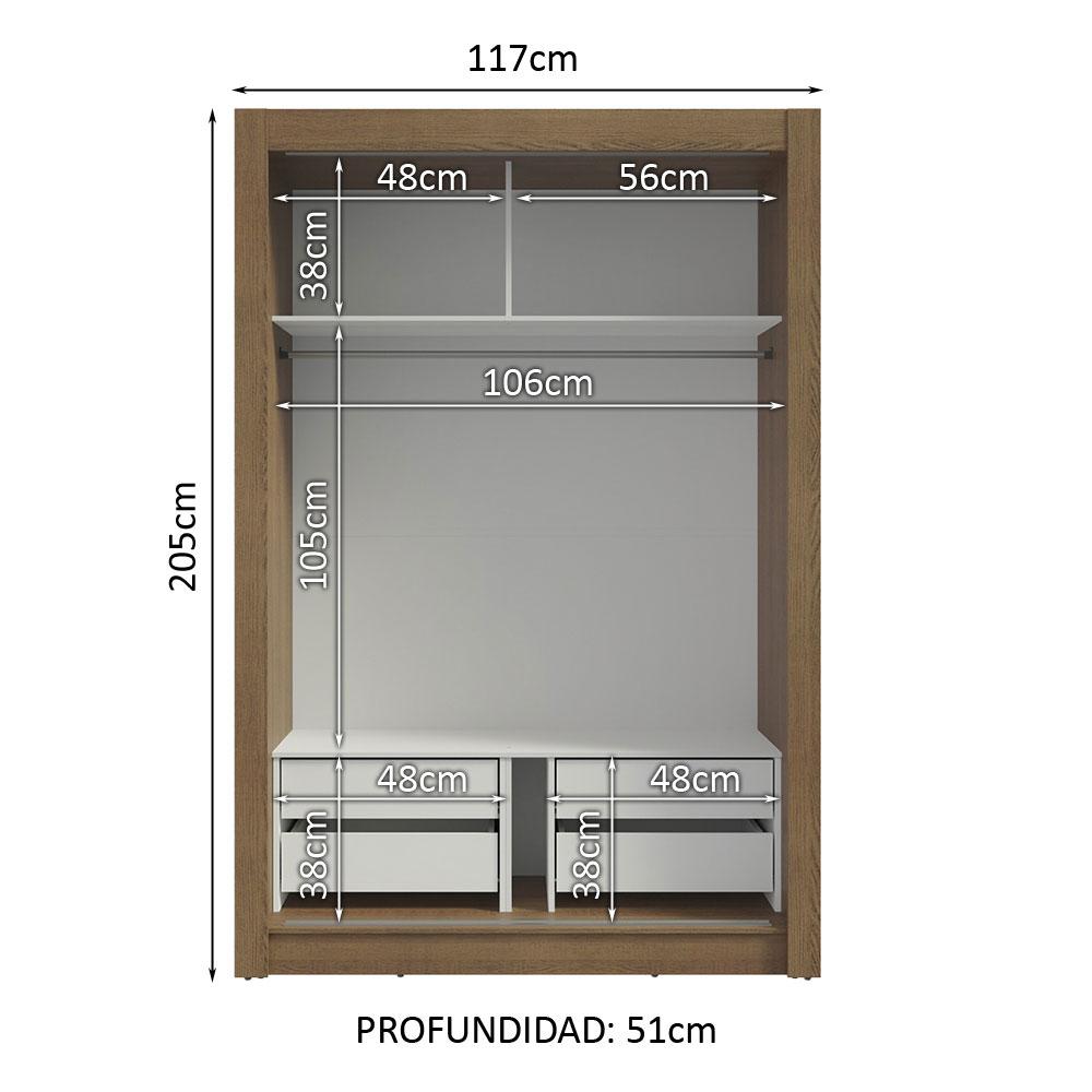 Foto 5 pulgar | Ropero Closet Madesa Vivare Plus 2 Puertas Mn