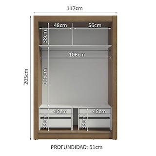 Foto 4 | Ropero Closet Madesa Vivare Plus 2 Puertas Mn