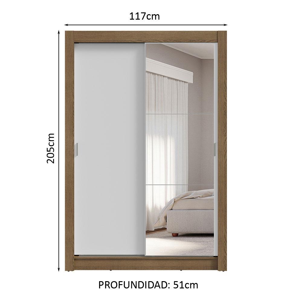 Foto 4 pulgar | Ropero Closet Madesa Vivare Plus 2 Puertas 1 Espejo Mb