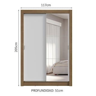 Foto 3 | Ropero Closet Madesa Vivare Plus 2 Puertas 1 Espejo Mb