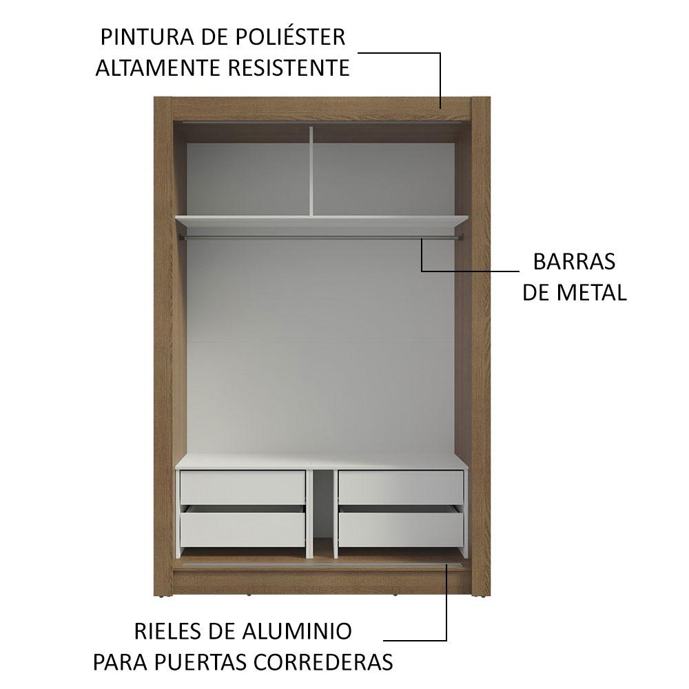 Foto 7 pulgar | Ropero Closet Madesa Vivare Plus 2 Puertas 1 Espejo Mb