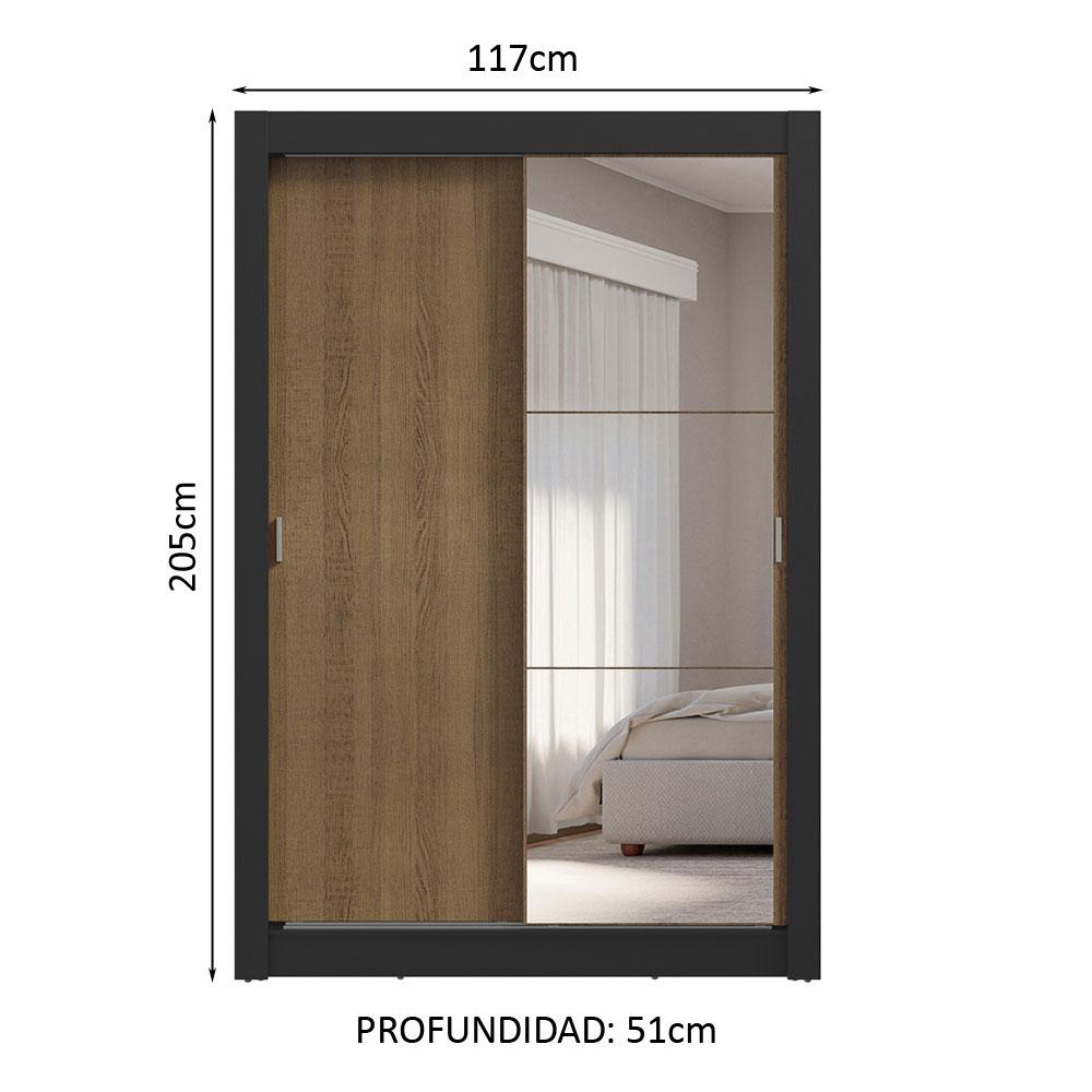 Foto 4 pulgar | Ropero Closet Madesa Vivare Plus 2 Puertas 1 Espejo Nm