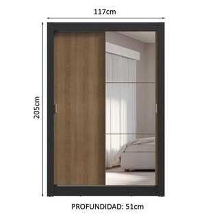 Foto 3 | Ropero Closet Madesa Vivare Plus 2 Puertas 1 Espejo Nm