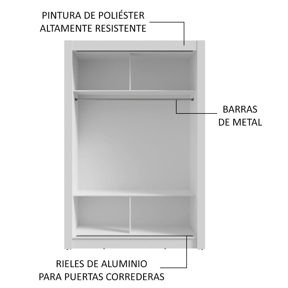 Foto 7 pulgar | Ropero Closet Madesa Milano 2 Puertas 1 Espejo Bb
