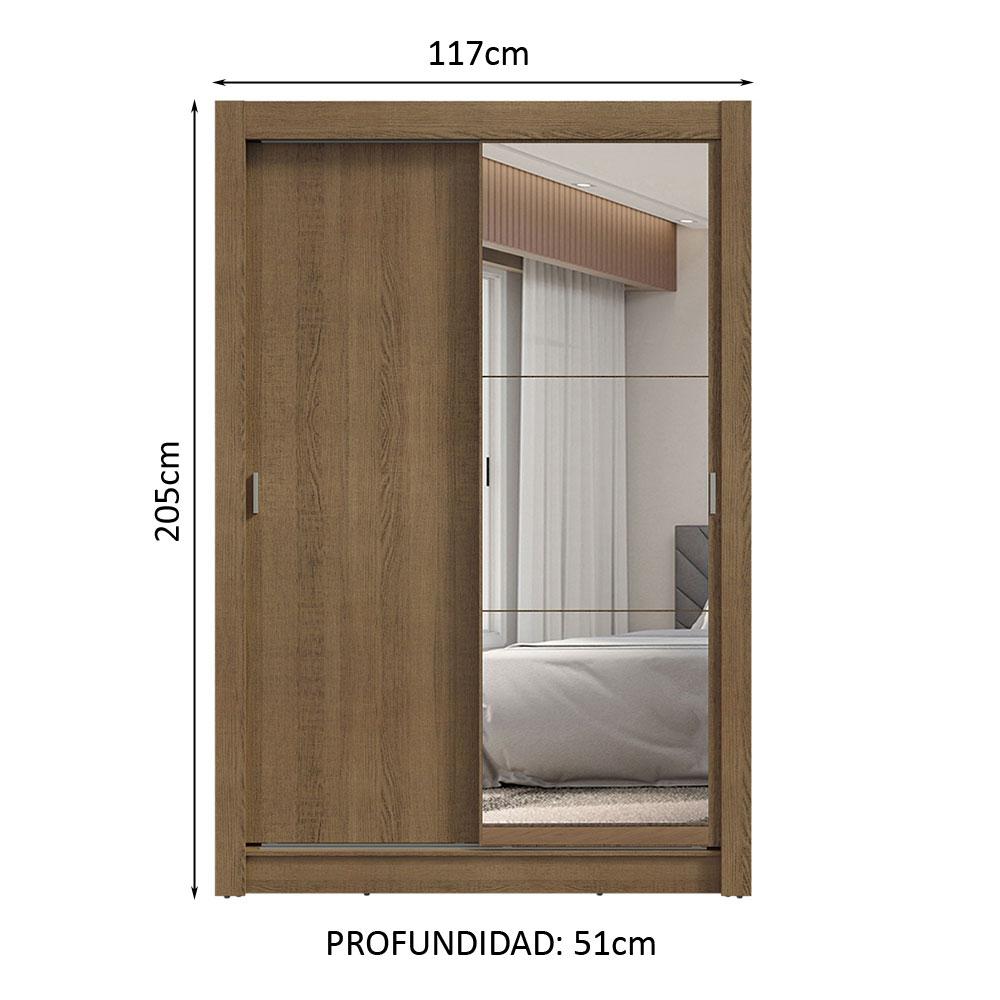 Foto 4 pulgar | Ropero Closet Madesa Vivare 2 Puertas 1 Espejo Mm