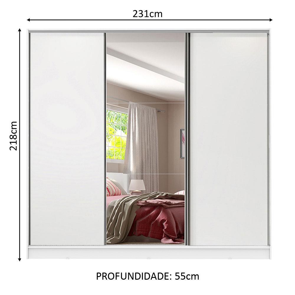 Foto 4 pulgar | Ropero Closet Madesa Royale 3 Puertas 1 Espejo Blanc