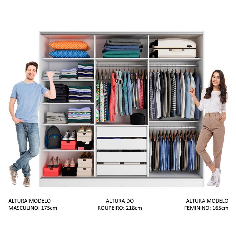 Foto 4 | Ropero Closet Madesa Royale 3 Puertas 1 Espejo Blanc