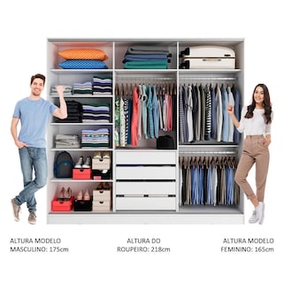 Foto 4 | Ropero Closet Madesa Royale 3 Puertas 1 Espejo Blanc