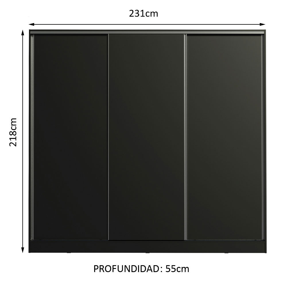 Foto 4 pulgar | Ropero Closet Madesa Royale 3 Puertas Negro