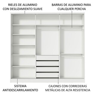 Foto 8 | Ropero Closet Madesa Royale 3 Puertas M/b/m