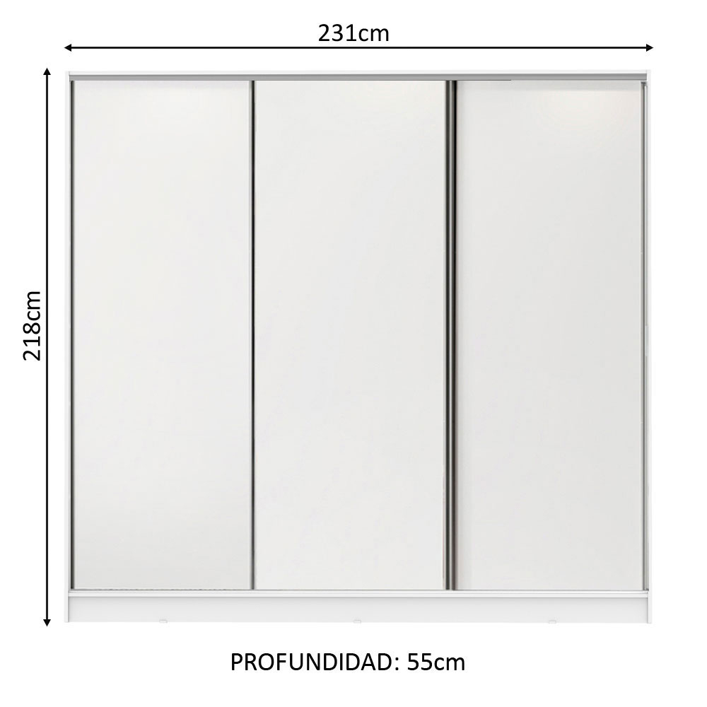 Foto 4 pulgar | Guarda Ropa Madesa Royale 3 Puertas Blanco