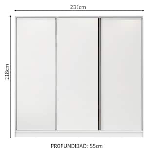 Foto 3 | Guarda Ropa Madesa Royale 3 Puertas Blanco