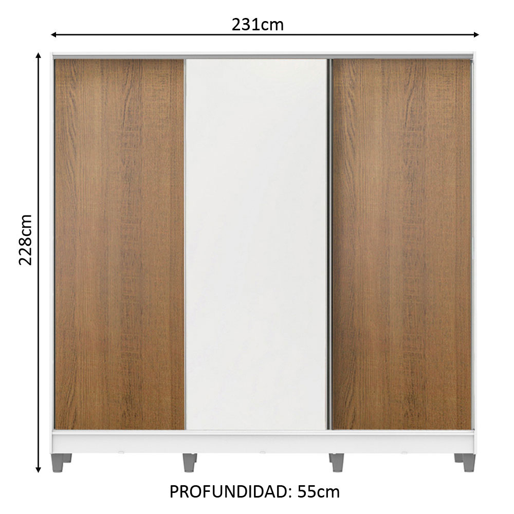 Foto 2 | Ropero Closet Madesa Royale 3 Puertas B/m Cp
