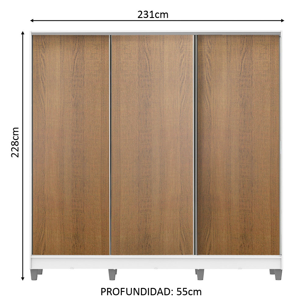 Foto 4 pulgar | Ropero Closet Madesa Royale 3 Puertas B/m/m Cp