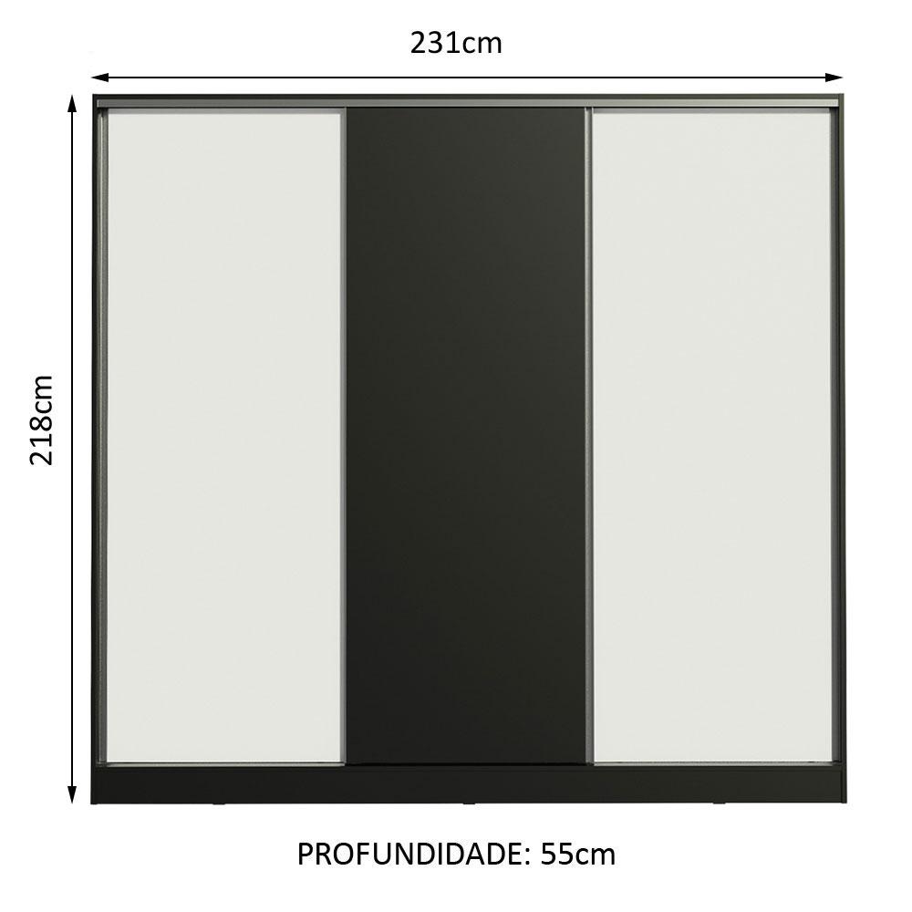Foto 4 pulgar | Ropero Closet Madesa Royale 3 Puertas N/n/b Cp