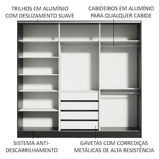 Foto 5 | Ropero Closet Madesa Royale 3 Puertas N/n/b