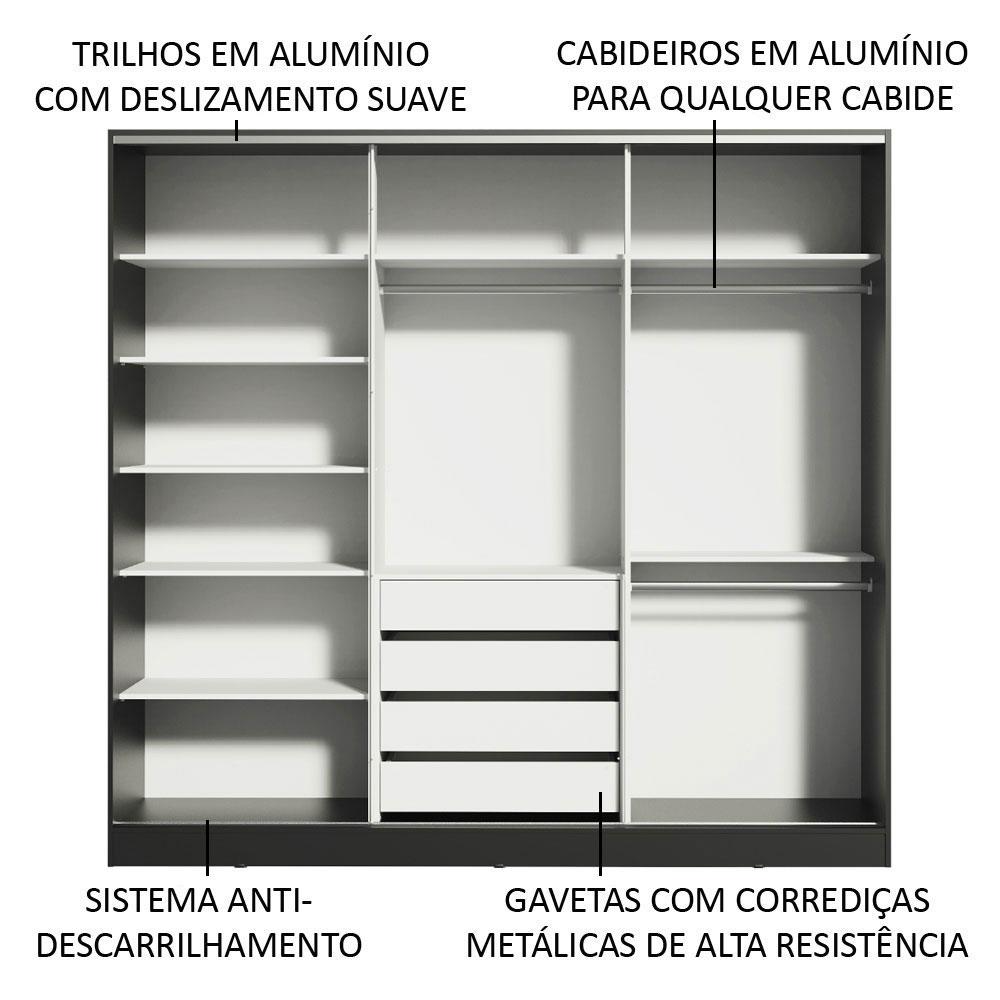 Foto 5 | Guarda Ropa Madesa Royale 3 Puertas 1 Espejo N