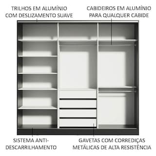 Foto 5 | Guarda Ropa Madesa Royale 3 Puertas 1 Espejo N