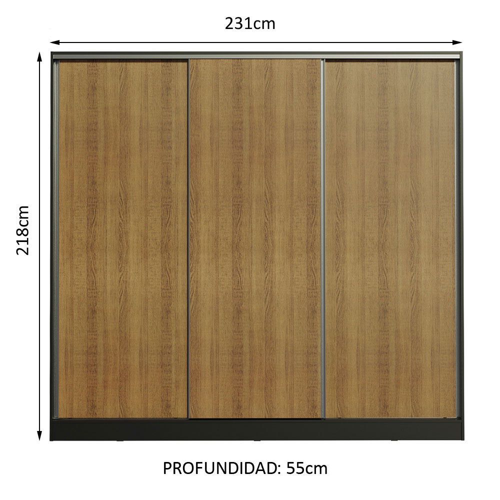 Foto 4 pulgar | Ropero Closet Madesa Royale 3 Puertas N/m
