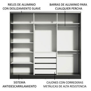 Foto 5 | Ropero Closet Madesa Royale 3 Puertas N/m