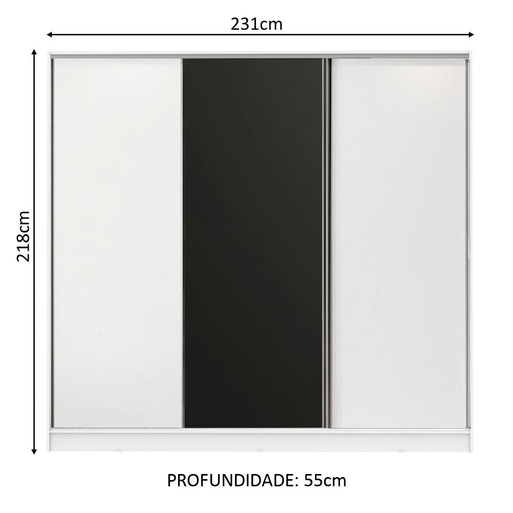 Foto 4 pulgar | Ropero Closet Madesa Royale 3 Puertas B/n Cp