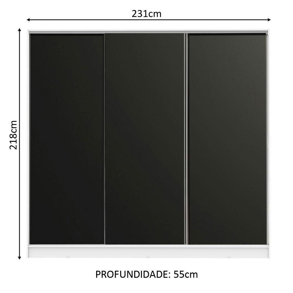 Foto 4 pulgar | Ropero Closet Madesa Royale 3 Puertas B/n
