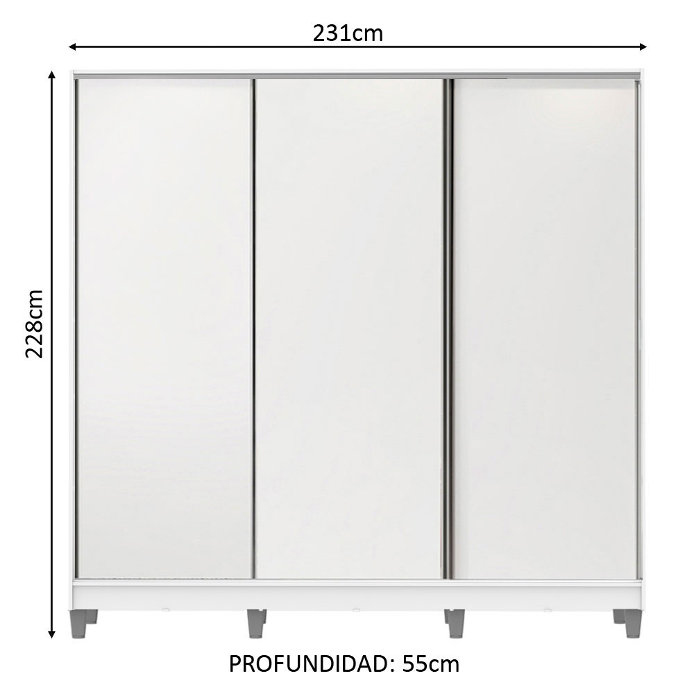 Foto 4 pulgar | Ropero Closet Madesa Royale 3 Puertas Blanco Cp