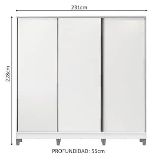 Foto 3 | Ropero Closet Madesa Royale 3 Puertas Blanco Cp