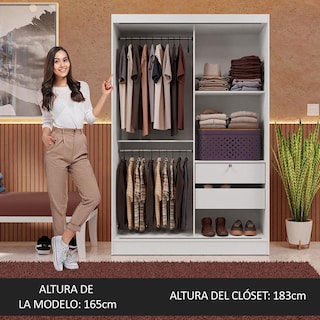 Foto 4 | Ropero Closet Madesa 2 Puertas 2 Espejos Bb 04