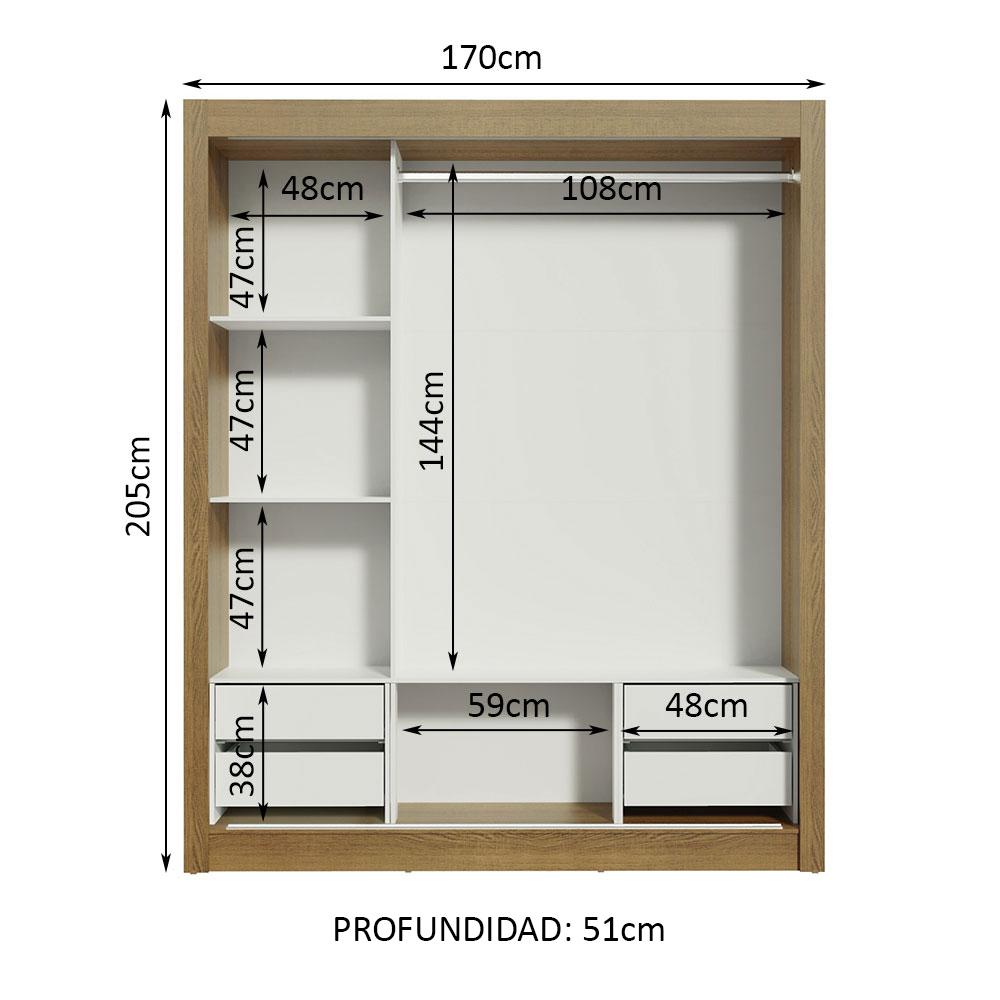 Foto 5 pulgar | Ropero Closet Madesa 3 Puertas 1 Mb 03