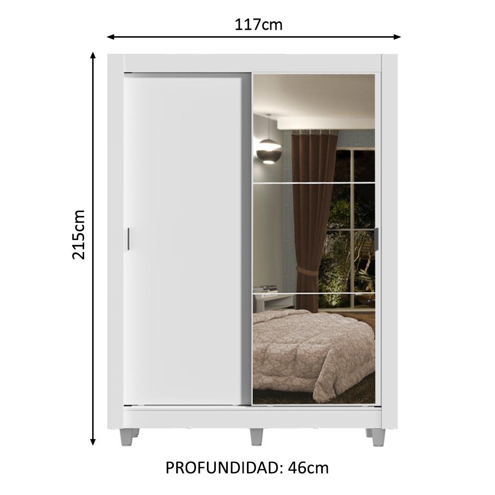 Foto 4 pulgar | Ropero Closet Madesa 2 Puertas 1 Espejo Con Pies Bb 01