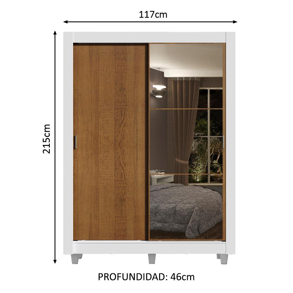 Foto 4 pulgar | Closet con Espejo Madesa 2 Puertas