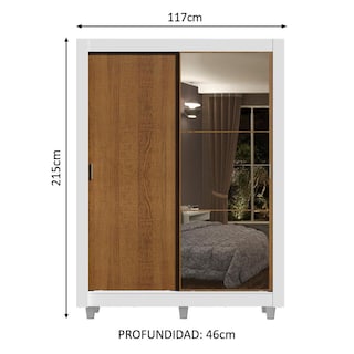 Foto 3 | Closet con Espejo Madesa 2 Puertas