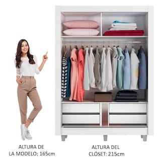 Foto 4 | Closet con Espejo Madesa 2 Puertas