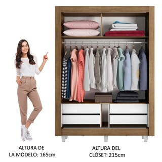 Foto 4 | Ropero Closet Madesa 2 Puertas Cafe